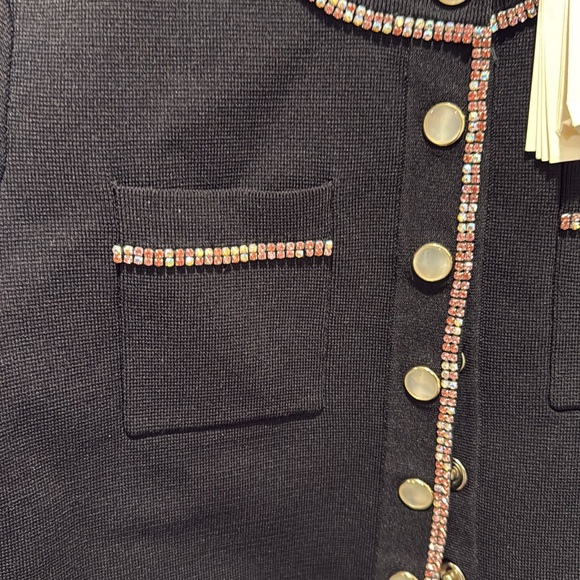 NEW Sandro crystal-embellished cropped cardigan size 2 - Picture 2 of 10